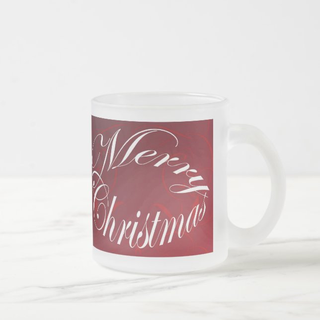 Caneca De Café Vidro Jateado Sorvete de Vidro de Natal Feliz (Direita)