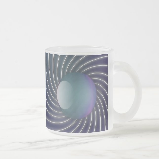 Caneca De Café Vidro Jateado Spirais do mar profundo (Direita)