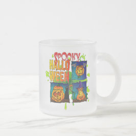 Caneca De Café Vidro Jateado Spooky Halloween