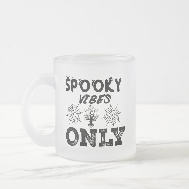 Caneca De Café Vidro Jateado Spooky Vibes Only-67293 Hoodie (Esquerda)