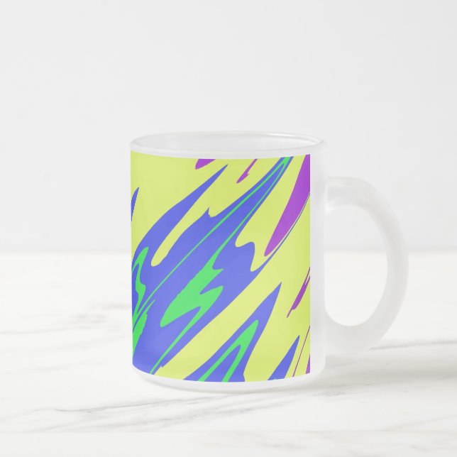 Caneca De Café Vidro Jateado Spray Paint Mardi Gras Blue (Direita)