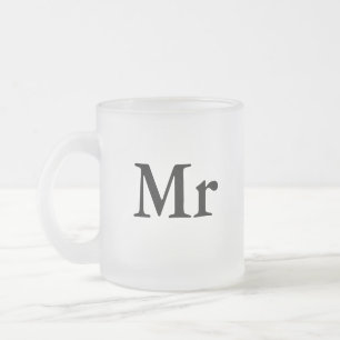 Caneca De Café Vidro Jateado Sr. e Sra.   elegante casal de correspondência mod