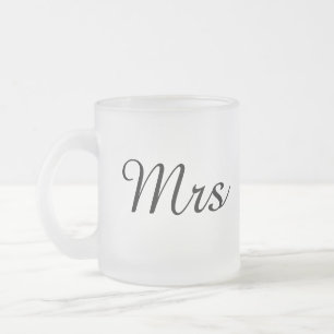 Caneca De Café Vidro Jateado Sr. e Sra.  elegante casal de correspondência mod