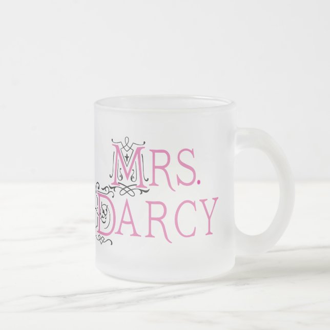 Caneca De Café Vidro Jateado Sra. Darcy Presente de Jane Austen (Direita)