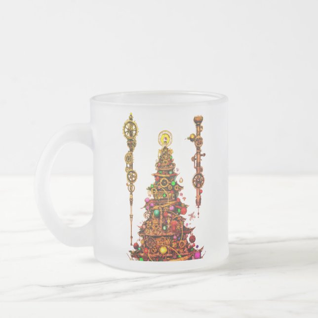 Caneca De Café Vidro Jateado Steampunk Christmas Tree (Esquerda)