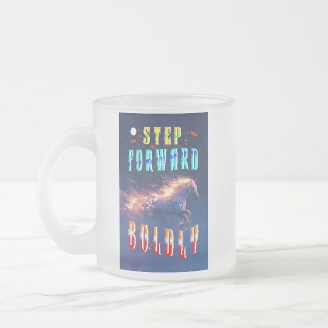 Caneca De Café Vidro Jateado Step Forward Boldly (Esquerda)