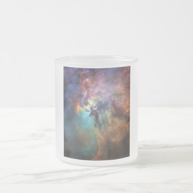 Caneca De Café Vidro Jateado Stormy Seas of Lagoon Nebula em Sagitário (Centro)