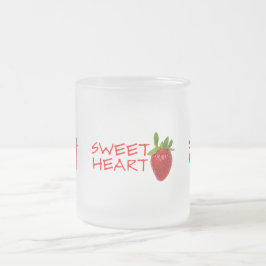 Caneca De Café Vidro Jateado Strawberry Swetheart