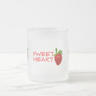 Caneca De Café Vidro Jateado Strawberry Swetheart