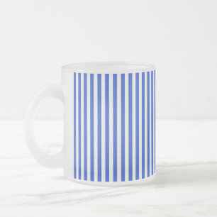 Caneca De Café Vidro Jateado Stripes de combinação azul real de Shirley Taylo