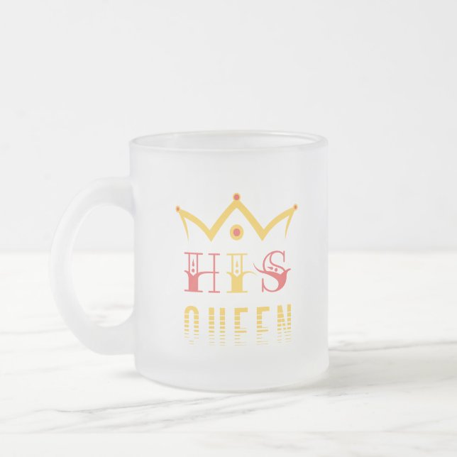Caneca De Café Vidro Jateado Sua Rainha (Esquerda)
