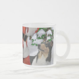 Caneca De Café Vidro Jateado Suave presentes de Natal Collie