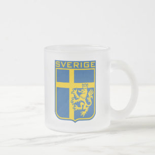Caneca De Café Vidro Jateado Suecia Sverige