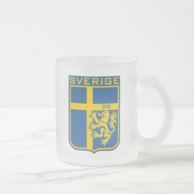Caneca De Café Vidro Jateado Suecia Sverige (Direita)