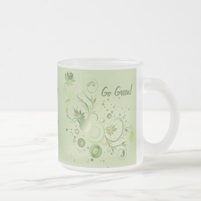 Caneca De Café Vidro Jateado Sujidade Verde (Direita)