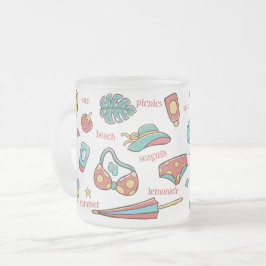 Caneca De Café Vidro Jateado Summer Beach - Mug Café De Duas Toneladas
