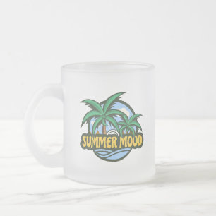 Caneca De Café Vidro Jateado Summer Mood