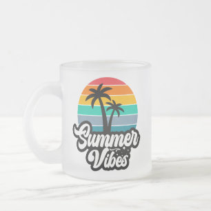 Caneca De Café Vidro Jateado Summer Vibes Lago Tropical Scene-32922
