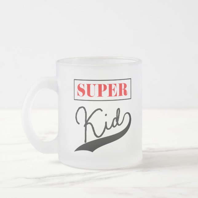 Caneca De Café Vidro Jateado Super Kid (Esquerda)