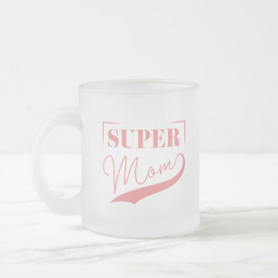 Caneca De Café Vidro Jateado Super Mãe