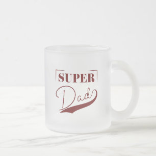 Caneca De Café Vidro Jateado Super Pai