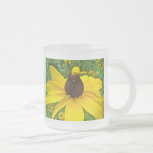 Caneca De Café Vidro Jateado Susan Wildflower de olhos negros