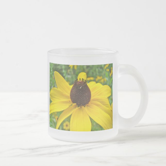 Caneca De Café Vidro Jateado Susan Wildflower de olhos negros (Direita)