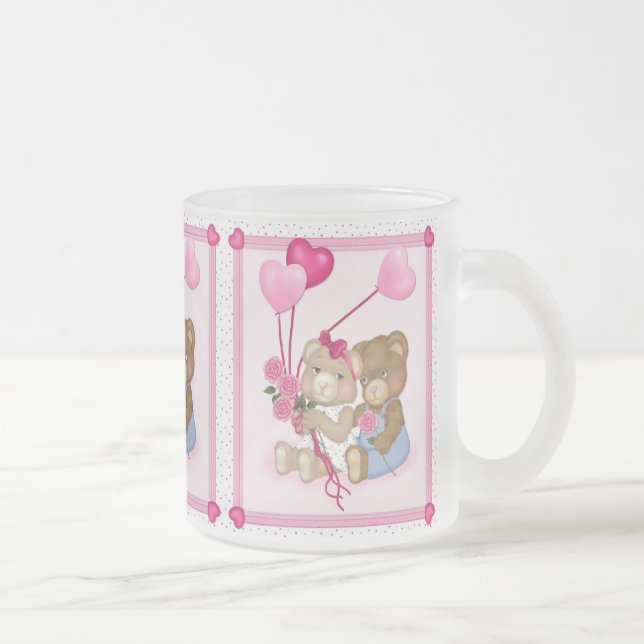 Caneca De Café Vidro Jateado Swetheart Bears (Direita)