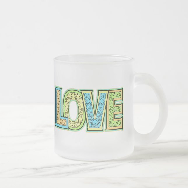 Caneca De Café Vidro Jateado T-shirt e presentes do amor (Direita)
