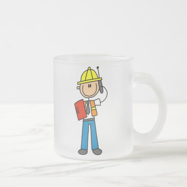 Caneca De Café Vidro Jateado T-shirt e presentes do contramestre da construção (Direita)