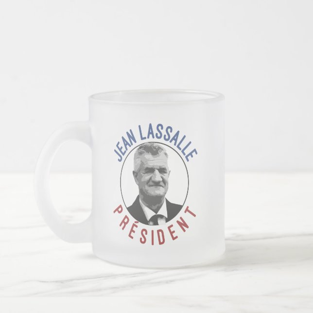 Caneca De Café Vidro Jateado T-shirt Jean Lassalle Président 2022 (Esquerda)