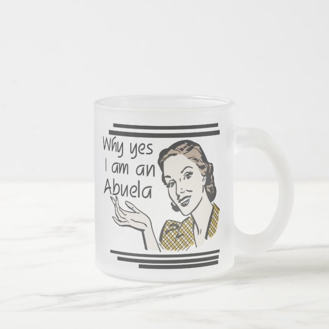 Caneca De Café Vidro Jateado T-shirt retros e presentes de Abuela (Direita)