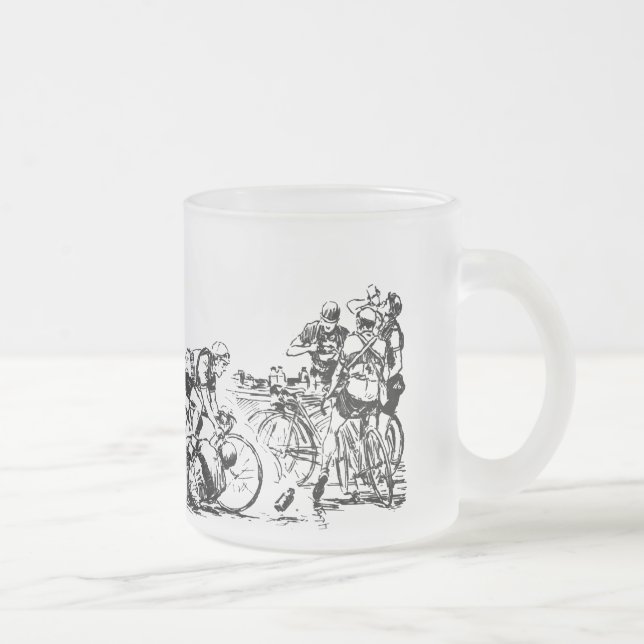 Caneca De Café Vidro Jateado Taça de vidro “Bicycle Race " (Direita)