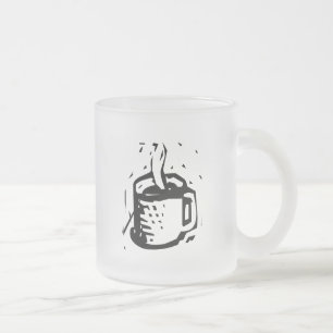 Caneca De Café Vidro Jateado Taça Lino