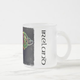 Caneca De Café Vidro Jateado Taça, nó celta, Irlanda, de cores
