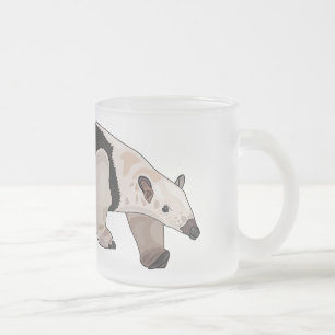 Caneca De Café Vidro Jateado Tamandua ilustração de desenho animado
