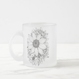 Caneca De Café Vidro Jateado Tampão de vidro do Fosco Elegante - 10 oz com excr