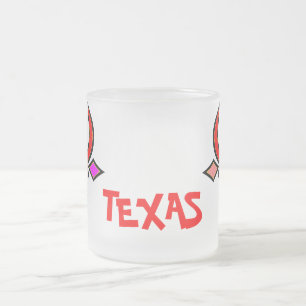 Caneca De Café Vidro Jateado Tampão de vidro do Fosco Longhorn do Texas Estiliz
