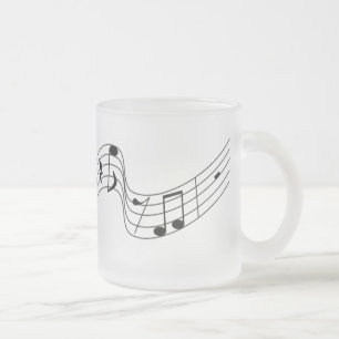 Caneca De Café Vidro Jateado Tampão de vidro do Fosco Musical Voador