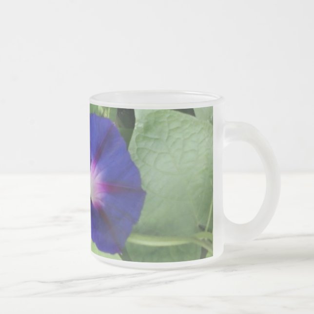 Caneca De Café Vidro Jateado Tampão de vidro Fosco Floral Puro (Direita)