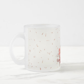 Caneca De Café Vidro Jateado Tampão de vidro vermelho