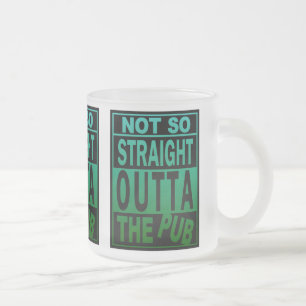 Caneca De Café Vidro Jateado Tão Reto do Pub Humor de Bebedeira