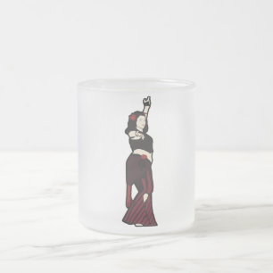 Caneca De Café Vidro Jateado Tara Tribal Belly Dancer