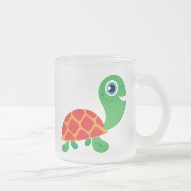 Caneca De Café Vidro Jateado Tartaruga impressionante (Direita)