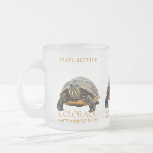Caneca De Café Vidro Jateado Tartaruga Pintada Ocidental Réptil do Território d