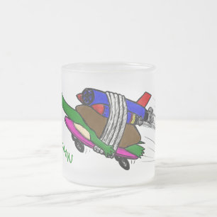 Caneca De Café Vidro Jateado Tartaruga voadora