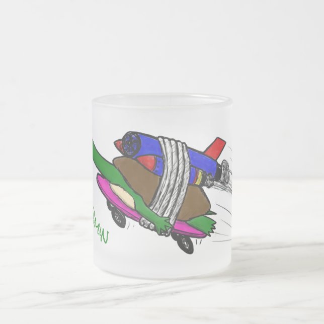 Caneca De Café Vidro Jateado Tartaruga voadora (Centro)