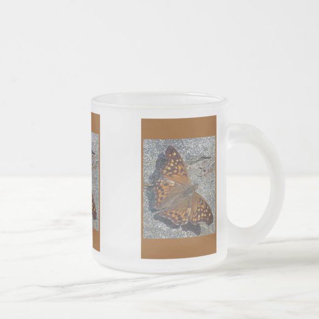Caneca De Café Vidro Jateado Tawny Emperor Butterfly (Direita)