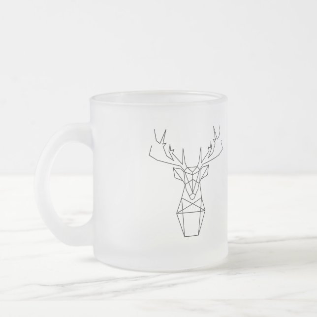 Caneca De Café Vidro Jateado Taza Venado (Esquerda)
