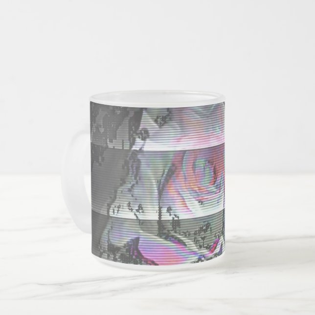Caneca De Café Vidro Jateado Techno Bouquet    (Frente Esquerda)